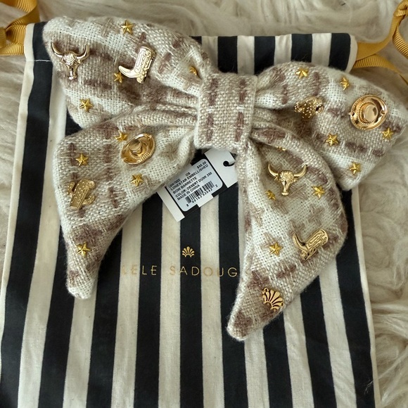 Lele Sadoughi Lonestar Embellished Bow Barrette - Desert Dusk NWT - Picture 3 of 4